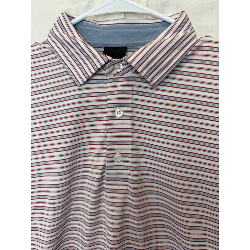 Dunning Golf Shirt S Red White Blue Stripe Polo Callawassie Island Logo‎